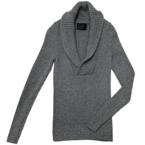 定価4.2万 junhashimoto TALY YARN SHAWL COLLAR PULLOVER KNIT 2 グレー ジュンハシモト リブウールショールカラーニット akm wjk 1piu