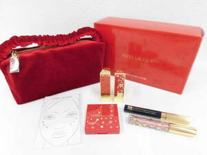 再出品 ブランド祭 コスメ祭 ESTEE LAUDER エスティーローダー グッド アズ ゴールド 2023 クリスマスコフレ 口紅 マスカラ ポーチ 未使用