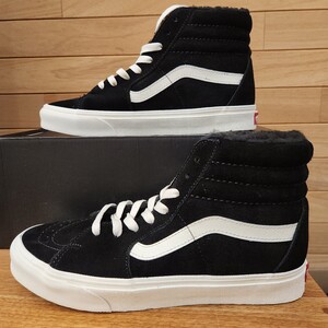 27.5cm 新品正規品 VANS SK8-HI (COZY HUG) スケート ハイ コージー ハグ ボア スエード スニーカー ハイカット バンズ メンズ ブラック