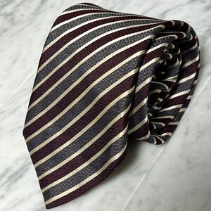 【美品】 999円～ Paul Smith ネクタイ ストライプ レッド グレー (GB4)