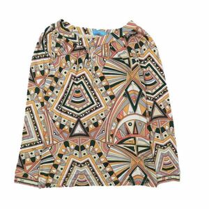 エミリオプッチ EMILIO PUCCI 長袖 カットソー 総柄 プリント レーヨン ストレッチ トップス マルチカラー XS レディースYBA10