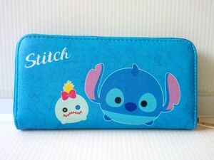 海外★即決♪ 正規品!! ディズニー ツムツム スティッチ 長財布 ラウンドファスナー♪