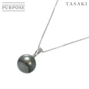 タサキ TASAKI 黒蝶真珠 11.0mm ネックレス 46cm K18 WG ホワイトゴールド 750 パール 田崎真珠 Pearl Necklace 90240544