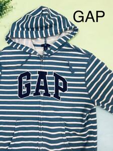 GAP　ボーダーパーカー　フーディー裏起毛