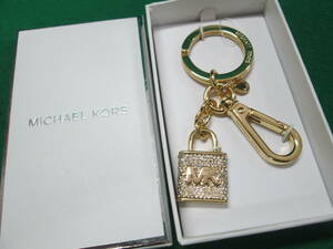 マイケルコース MICHAEL KORS キー チャーム 35H6GKCK2U 検:ホルダー 南京錠 鍵 PAVE LOCK KEY CLEAR MK ロゴ キラキラ クリスタル バッグ