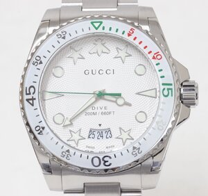 1T820 良品！ GUCCI グッチ ユニセックス クオーツ 腕時計　DIVE ダイブ YA136336　動作確認済み　136.3【ニューポーン】