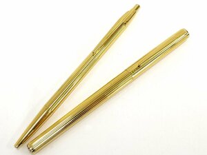 ●MONTBLANC モンブラン ノブレス 万年筆 ボールペン セット ゴールド ペン先 18K 4810 インクなし[ne]u67