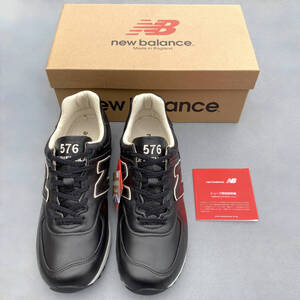 UK製【LIMITED EDITION】NEW BALANCE LM576UK BKU BLACK/TAN US8D 26cm オールレザー 限定 M576 イギリス英国製 NB ブラック 黒 スニーカー