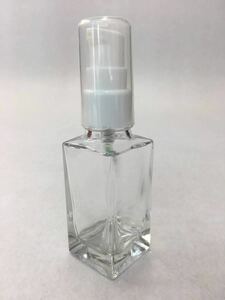 ★送料込み★特価 １０本セット 角形 透明瓶 ミキシングボトル ポンプ 容器 30ml アロマ エッセンシャルオイル　キャリアオイル