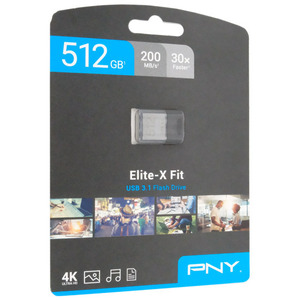 PNY USBフラッシュドライブ Elite-X Fit P-FDI512EXFIT-GE 512GB [管理:1000029159]