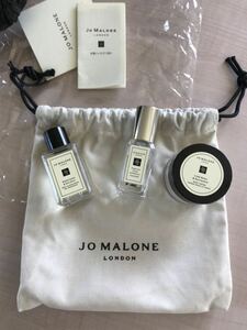 ジョー　マローンJO MALONE未使用ミニチュアエッセンシャルトリオ巾着付イングリッシュペア&フリージア　ウッドセージ　ライムバジル