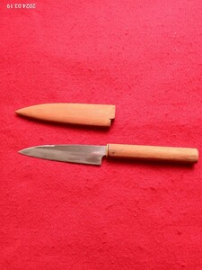 刃物　ケース付ナイフ　長さ19.5センチ　　携帯ナイフ　さや付き　アウトドア　キッチン用品　　