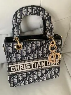 ノベルティChristian Dior ショルダーバッグ 黒と白 テキスタイル