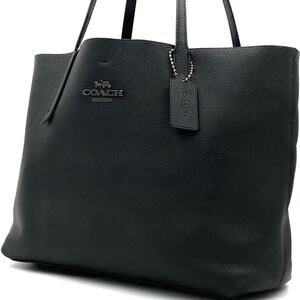 1円 【超人気】 COACH コーチ トートバッグ ビジネス メンズ レザー ロゴ金具 肩掛け ブラック A4可 通勤 仕事鞄 チャーム ブリーフケース