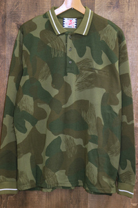 未使用 SON OF THE CHEESE (サノバチーズ) CAMO L/S Polo Shirt / Lサイズ / 迷彩 / 長袖 ポロシャツ / ミリタリー