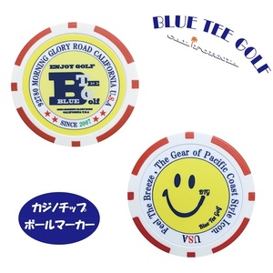 ★10:送料無料RD【BIG-B・ビッグスマイル】ブルーティーゴルフ 【 レッド：カジノチップ　ボールマーカー】BLUE TEE GOLF CP2