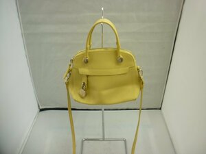 【FURLA】フルラ　2WAYバッグ　レモンイエロー　レザー　SY02-DF9