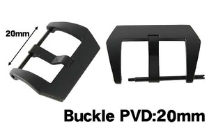 ★PVD-20b★時計バンド用 バックル　黒・尾錠部20mm用