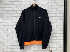 FRED PERRY J9810 フレッドペリー メンズ Sサイズ ブラック オレンジ トラックジャケット ジャージ タグ付き ワンポイント