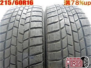 中古 215/60R16 GOODYEAR ICE NAVI6 スタッドレスタイヤ 2本セット エスティマ クラウン カムリ マークＸ オデッセイ 中古タイヤ 16インチ