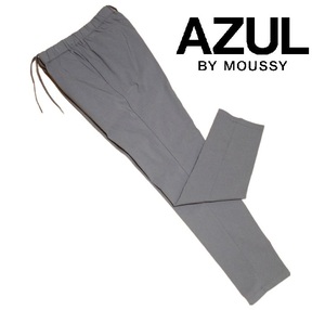 新品!! アズールバイマウジー 微光沢 テーパード イージーパンツ グレー (L) 送料安 ☆ AZUL BY MOUSSY メンズ ハイストレッチ 薄手 灰 ★