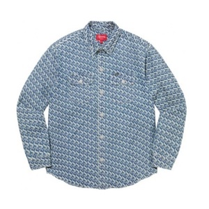 Supreme 21FW Monogram Denim Shirt Blue サイズM シュプリーム モノグラム デニム シャツ ブルー 青 Shirts 21AW 2021　