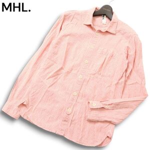 MHL. マーガレットハウエル 秋冬 長袖 ストライプ★ ネル シャツ Sz.L　メンズ 日本製　C4T10390_B#B