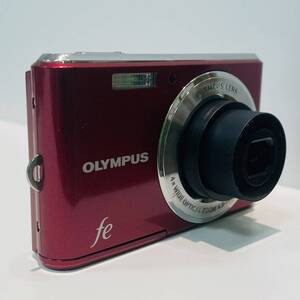 ☆スリムで高品位なカラフルボディ!! OLYMPUS FE-4050 オリンパス コンデジ デジカメ レッド 簡易動作OK バッテリー×2個付 【B17882OY】