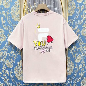 定価2万★christian milada・ミラノ発・半袖Tシャツ コットン100％ 薄手 速乾 快適 ゆったり カジュアル 可愛い スウェット 男女兼用 L/48