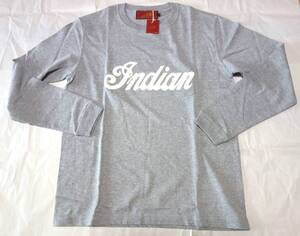 【送料無料】インディアン indian motorcycle フェルト刺繍 ヘビーウェイトL/S Tシャツ IC-2688 ヘザーグレー M 定価:9680円