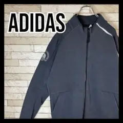 adidas ジャージ トラックジャケット オシャレ ストリート グレー 古着