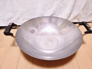 未使用長期保管品！アルマイト 両手タイプ大きめ中華鍋♪※直径36cm　厚さ1mm