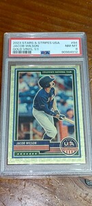 2023 sters&strips USA #84 jacob wilson gold vinyl 1/1 PSA nm-mt 8