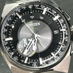 美品 CITIZEN シチズン サテライトウェーブ CC2006-53E 腕時計 電波ソーラー ブラック チタン エコドライブ アナログ 衛星電波