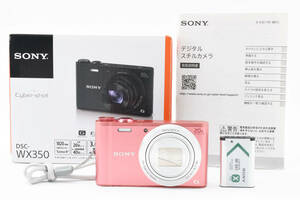 ★極上美品 元箱付き★ 現状品 SONY ソニー Cyber-shot DSC-WX350 ピンク コンパクトデジタルカメラ