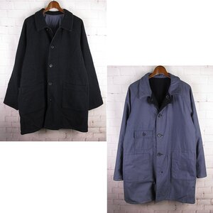 FJ25448 Engineered Garments エンジニアードガーメンツ リバーシブルコート USA製 ネイビー系×ブルー系 M