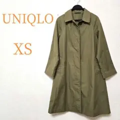 ☆美品☆UNIQLO◾ステンカラー/ロングコート◾コットン/オリーブ色◾XS