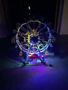 LEGO　ブロック互換　観覧車　遊園地　レゴ　LED　モーター付き　光ってまわります