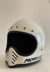 Sシェル BELL MOTO3 WHITE ベルモト3ビンテージヘルメット白vmxオフロードフルフェイスヘルメットmoto starmoto4モト4madmax族ヘル