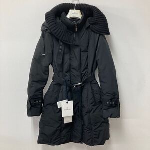 美品　MONCLER モンクレール レディース　ダウン　フード　コート　ウエストベルト　スリム　ダウン90%フェザー10% ブラック　黒　タグ有