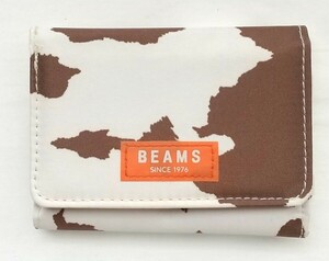 smart付録/BEAMSビームス/牛/カウ柄 カジュアル財布 三つ折り ウォレット 財布