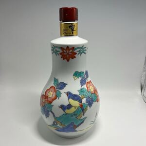 西542 SUNTORY サントリー 響 21年 有田焼 陶器 ボトル 酒 陶器 空き瓶 当時物 2005年 容量600ml 鳥 白 開封済み 箱無し 希少 保管品