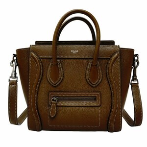 セリーヌ CELINE 189243DRU.09SO ラゲージ ナノ / ドラムドカーフスキン 2way ショルダー トートバッグ レディース