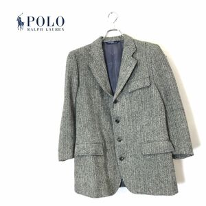 1N2172-N◆old◆ POLO Ralph Lauren ポロラルフローレン ツイードジャケット テーラード 4B 総裏 ◆ sizeAB4 マルチ ヘリンボーン ウール