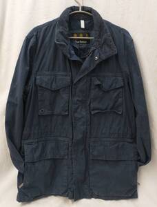 Barbour MILITARY JACKET バブアー 襟コーデュロイ ミリタリージャケット ライトアウター L 紺 ネイビー アメカジ MCA0277NY71 店舗受取可