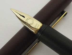 MONTBLANC モンブラン 万年筆 ダークブラウン系 スリムライン Sライン 全長約13.7cm 訳あり 現状品