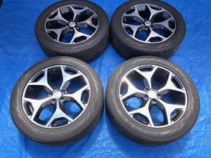 [Ｎ-317]スバル純正 SUBARU ホイール 18X7J 5穴 18インチ /YOKOHAMA BLUE EARTH-RV 225/55R18 タイヤSET 中古★