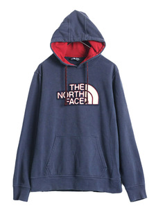 ノースフェイス サガラ ワッペン スウェット フード パーカー メンズ M 古着 The North Face プルオーバー 刺繍 裏起毛 トレーナー 2トーン