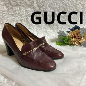 オールド グッチ 靴 シューズ ローファー ビット ヴィンテージ 茶 Gucci　(240606-ss-14y)