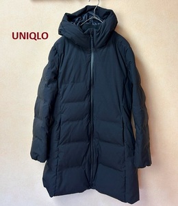 ●UNIQLOユニクロシームレスダウンコートL黒●ダウンパーカー止水ジップ